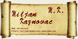 Miljan Kaznovac vizit kartica